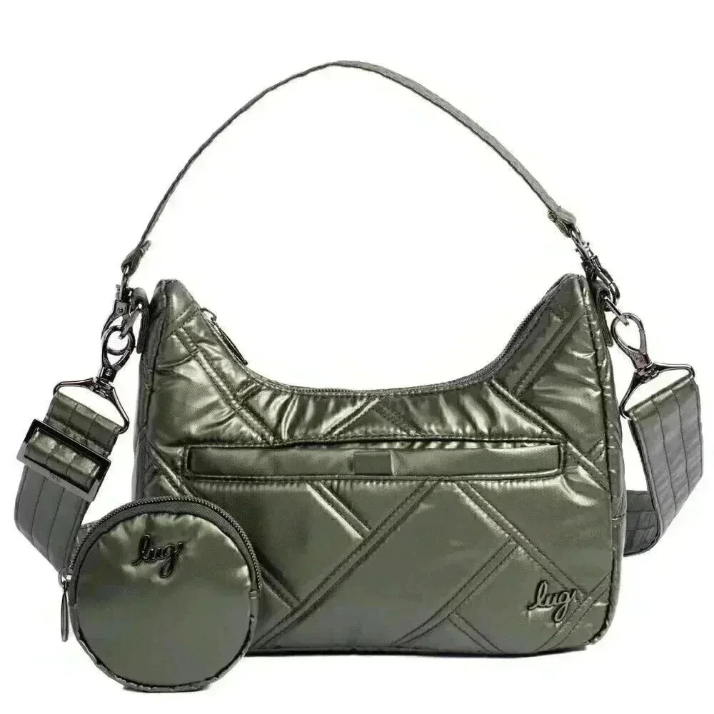 LUG 'Curtsy Mini' Crossbody / Shoulder Bag / Top Handle Bag - Metallic Olive